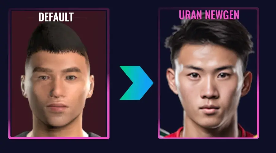 URAN Newgen Faces for Football Manager 26 4 Default FM26 Newgan faces vs URAN newgen faces