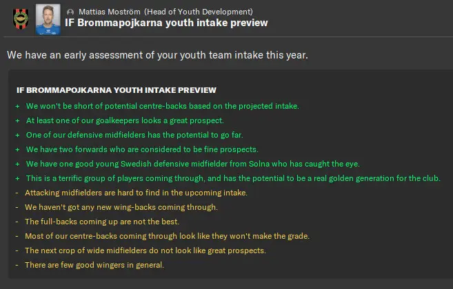 Football Manager 2021 youth intake preview