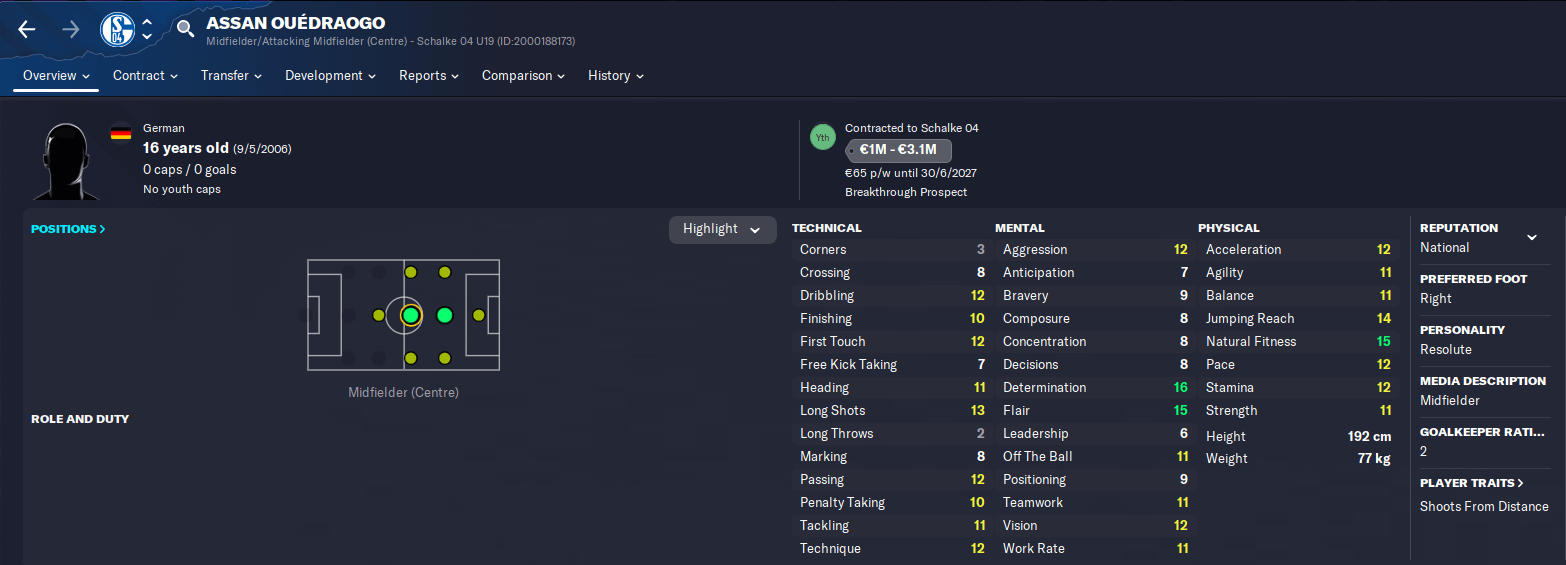 Top 100 Best Young Talents in Football Manager 2023 4 FM23 Best young talent Assan Ouedraogo player profile 23.3