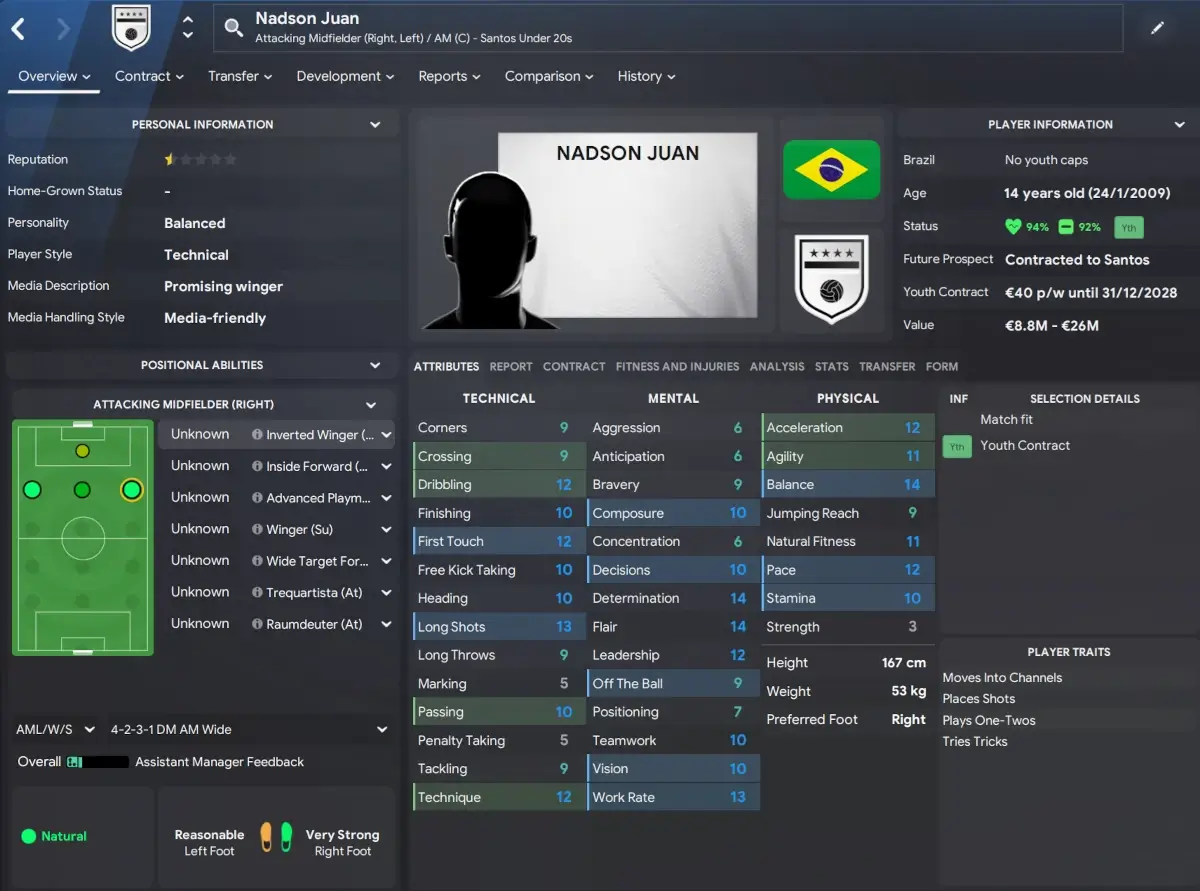 Rising Stars: The Hottest South American Wonderkids to Watch in 2025 5 2025 Brazilian wonderkids Nadson Juan player profile Nextgen database