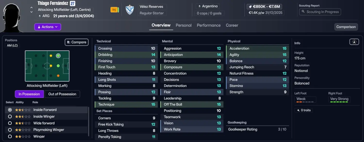 Football Manager 2026 Bargains: Best Cheap Players You Need to Sign on FM26 17 FM26 Approach to sign bargain Thiago Fernandez
