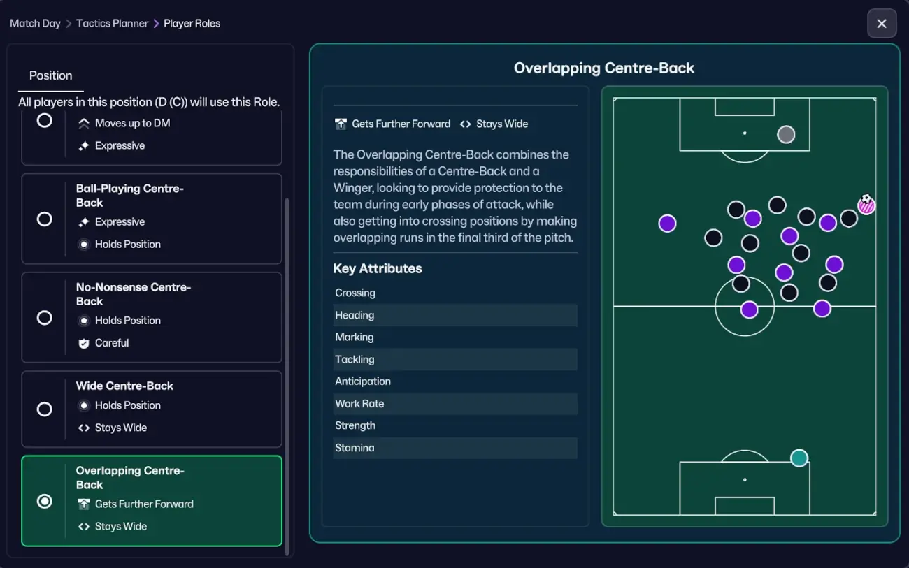 The Powerful Overlapping Centre-Back Role | FM26 Best Player Roles 3 FM26 Player Role Guide Overlapping Centre-Back