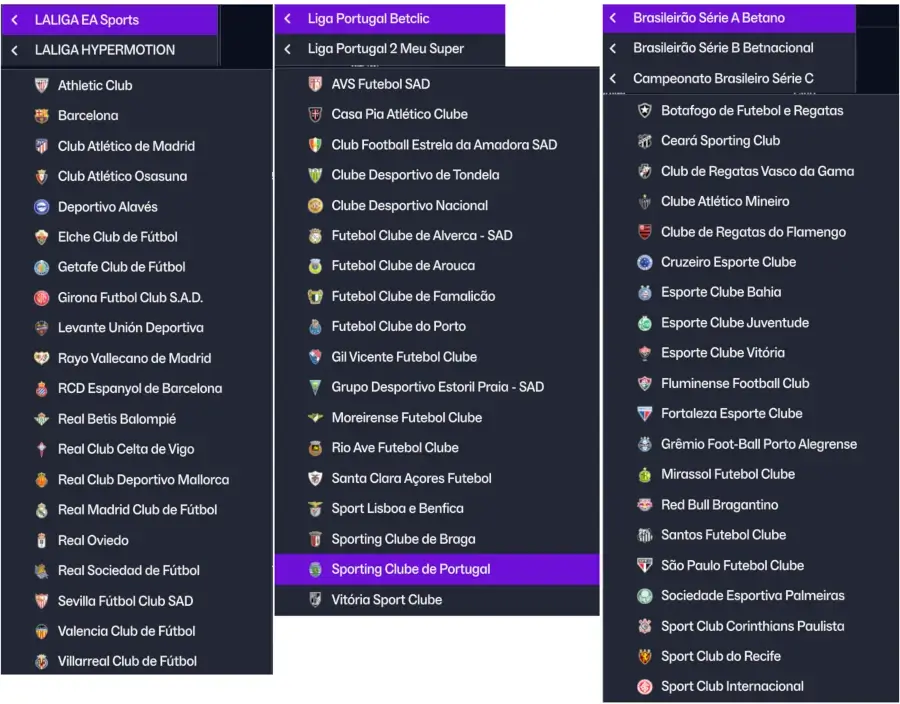 Real Club names in FM26