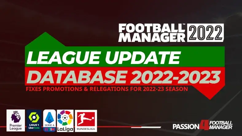 Football Manager 2022-2023 league update database 2022-23 season