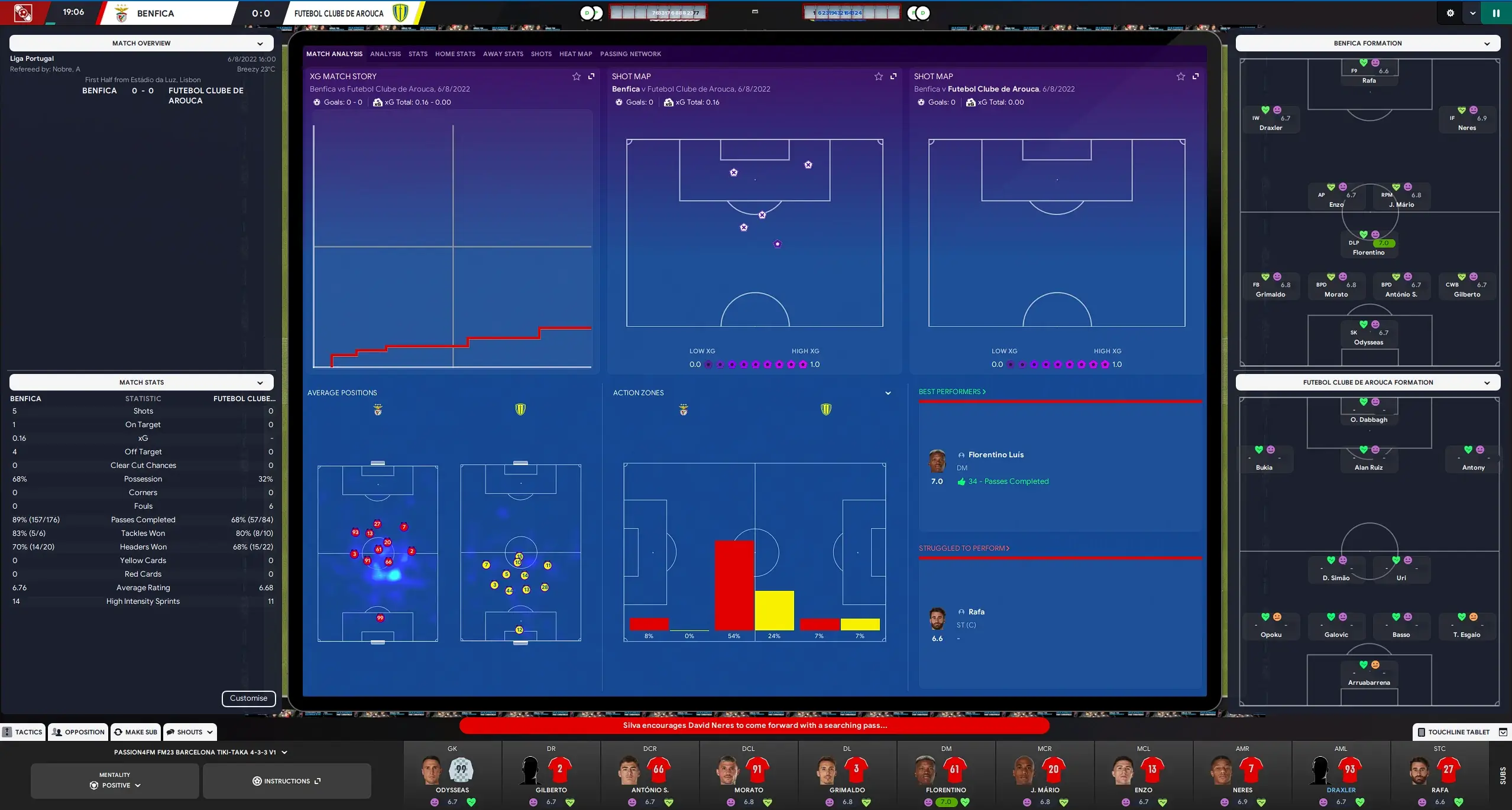 Football Manager 2023 Tato23 Touchline tablet view