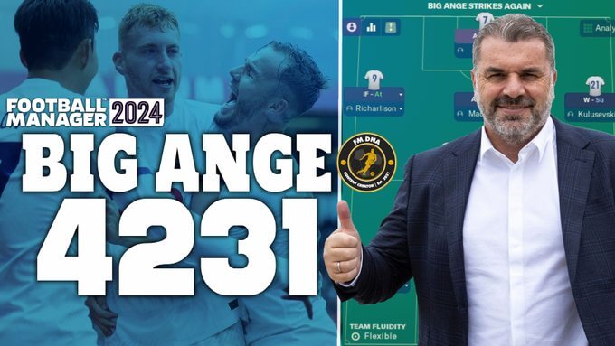 Football Manager 2024 Big Ange Tottenham 4-2-3-1 tactic