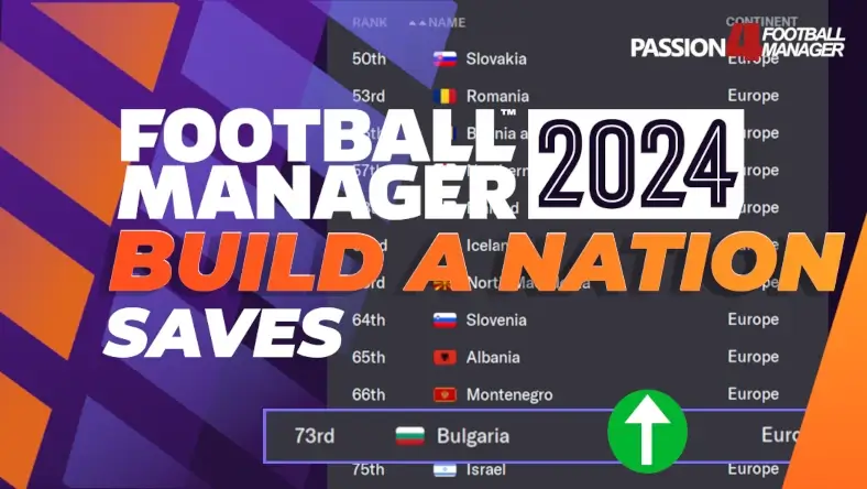 Football Manager 2024 Build a nation saves