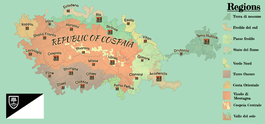 Regions of Republic of Cospeia