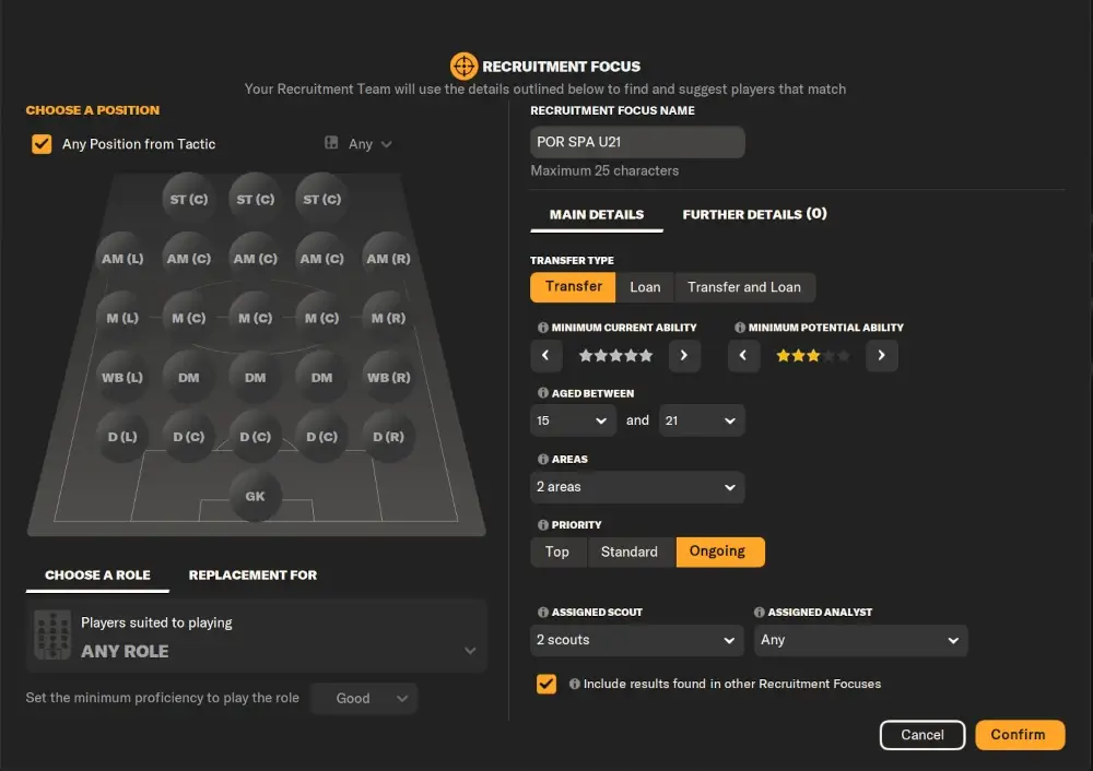 How to Scout Wonderkids & Newgens in Football Manager 26 | Ultimate Guide To Youth Recruitment 18 Football Manager Recruitment focus searching for wonderkids in Spain