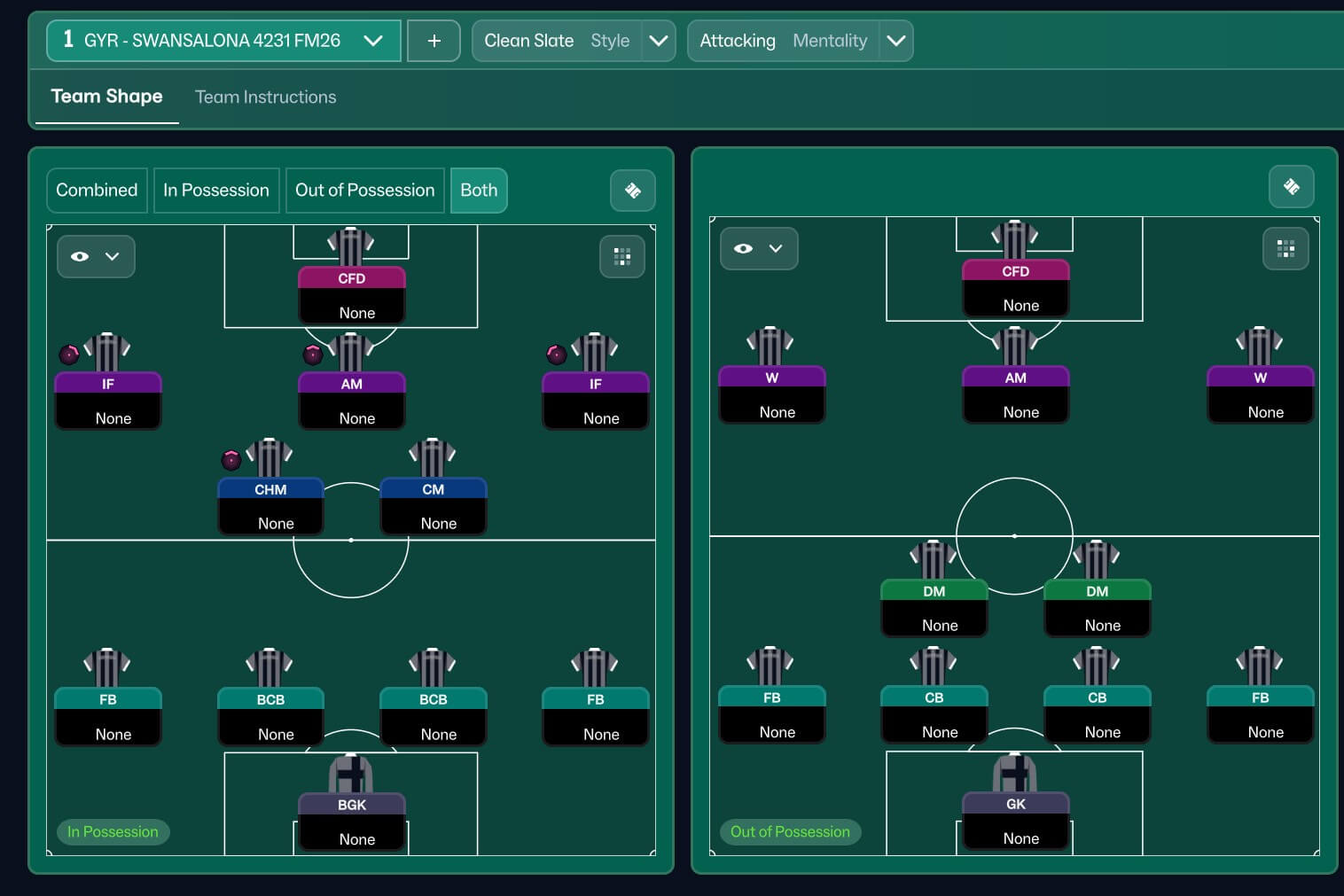 GYR's Swansalona 4-2-3-1 v1 | FM26 High-Scoring Tactic 3 swansformfm26 1
